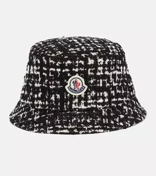 Твидовая панама с логотипом Moncler, разноцветный