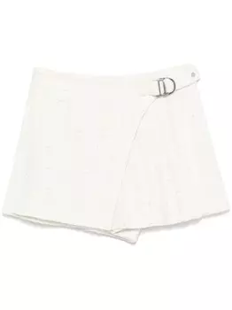 Твидовая плиссированная мини-юбка Maje, белый