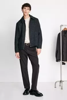 Твидовая рубашка обычного кроя H&M, серый
