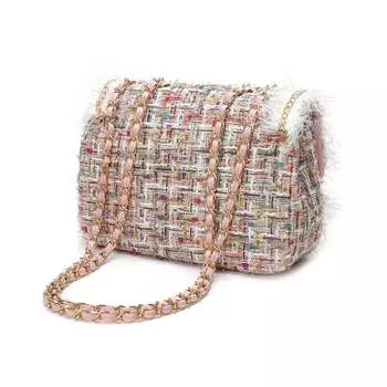 Твидовая сумка через плечо с бисером Tiffany & Fred, мультиколор