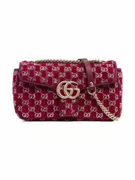 Твидовая сумка на плечо GG Marmont Gucci, красный