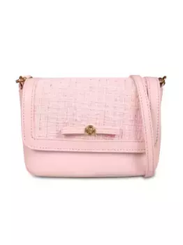 Твидовая сумка на плечо Gianni Ribbon Versace Kids, розовый