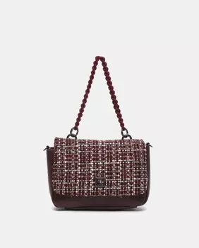 Твидовая сумочка бордового цвета с несколькими ручками Abbacino, бордо