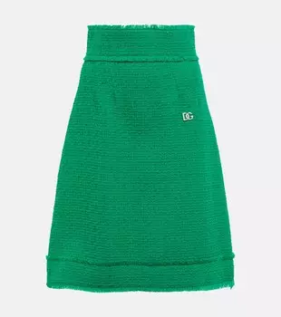 Твидовая юбка миди А-силуэта DOLCE&GABBANA, зеленый