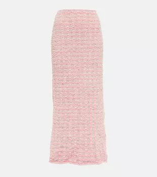 Твидовая юбка миди Balenciaga, розовый