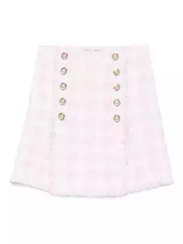 Твидовая юбка мини BALMAIN, розовый