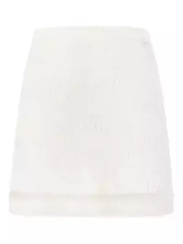 Твидовая юбка мини Genny, белый