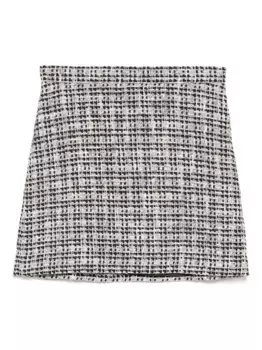 Твидовая юбка мини Kimhekim, черный