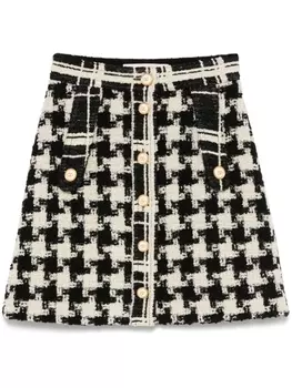 Твидовая юбка мини Valentino Garavani, белый
