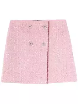 Твидовая юбка с завышенной талией VERSACE, розовый