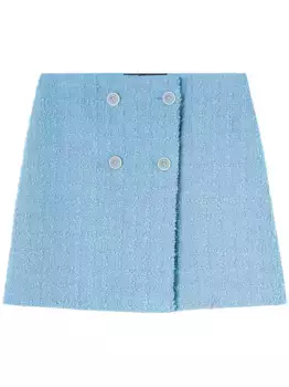 Твидовая юбка с завышенной талией VERSACE, розовый