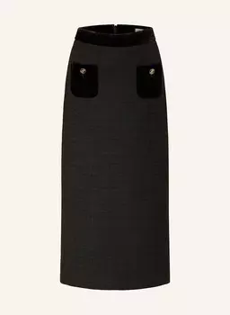 Твидовая юбка Sandro, черный