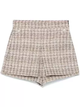 Твидовая юбка-шорты Maje, коричневый