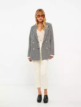 Твидовая Женская куртка с длинными рукавами и пуговицами спереди LCWAIKIKI Classic