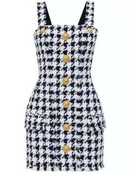 Твидовое мини-платье Balmain, белый