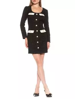 Твидовое мини-платье-блейзер Anya Alexia Admor, черный