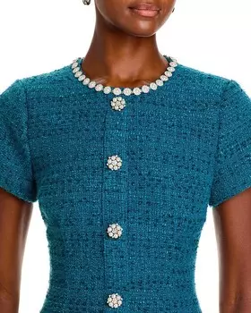 Твидовое мини-платье LIKELY Alani с украшением, синий