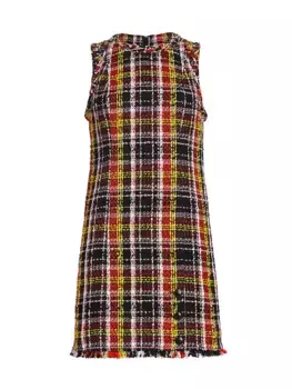 Твидовое мини-платье в клетку Mainline Art Kate Spade New York, мультиколор
