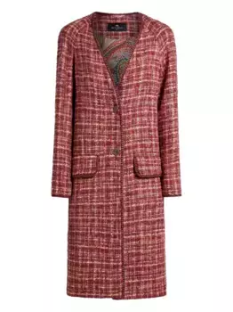 Твидовое пальто ETRO, красный
