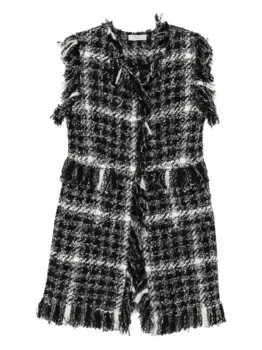 Твидовое пальто с бахромой Charlott, черный