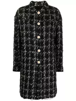 Твидовое пальто в клетку Giambattista Valli, черный