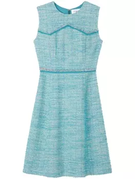 Твидовое платье A-силуэта St. John, синий