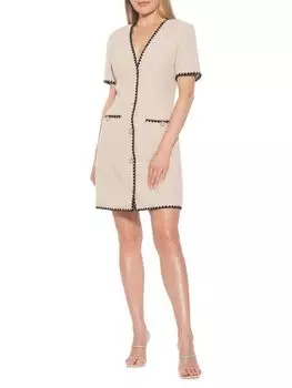 Твидовое платье-футляр Alexia Admor, цвет Cream