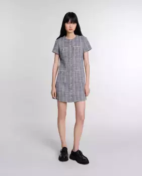 Твидовое платье Maje, серый