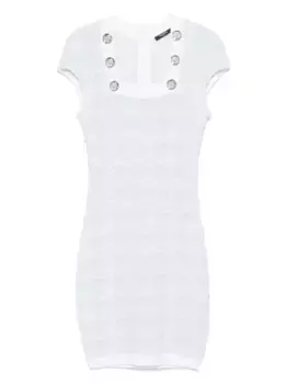 Твидовое платье мини BALMAIN, синий