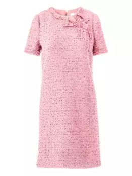 Твидовое платье мини Carolina Herrera, розовый