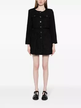 Твидовое платье мини на пуговицах b+ab, черный