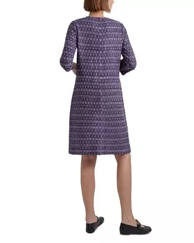 Твидовое платье прямого кроя с эффектом металлик Misook, фиолетовый
