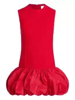 Твидовое платье с объемным подолом PATOU, красный