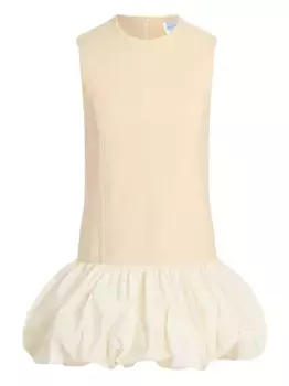 Твидовое платье с объемным подолом PATOU, нейтральный