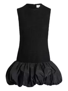 Твидовое платье с объемным подолом PATOU, черный