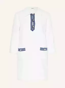 Твидовое платье с рукавами 3/4 Sandro, белый