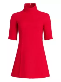 Твидовое платье с высоким воротником PATOU, красный