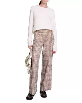 Твидовые брюки Maje Pilloji, коричневый