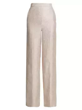 Твидовые брюки с эффектом металлик Bettina Adam Lippes, мультиколор