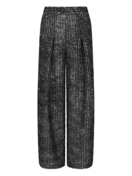 Твидовые брюки со складками GIORGIO ARMANI, черный