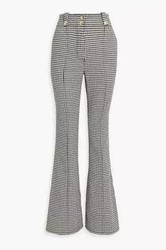 Твидовые расклешенные брюки с узором «гусиные лапки» DEREK LAM 10 CROSBY, черный