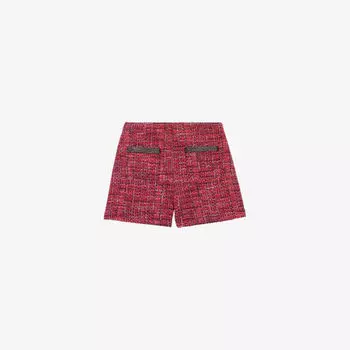 Твидовые шорты Italete с цепочкой Maje, цвет rouges