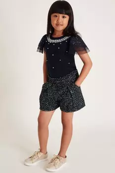 Твидовые шорты Monsoon, синий