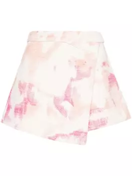 Твидовые шорты с абстрактным узором MSGM, белый