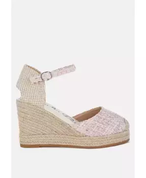 Твидовые туфли Regatta с круглым носком и плетеной танкеткой London Rag, розовый