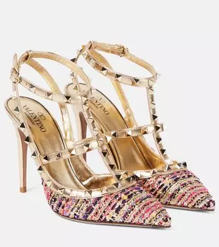 Твидовые туфли Rockstud Valentino Garavani, разноцветный