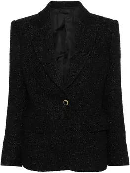 Твидовый блейзер с эффектом металлик TOM FORD, черный