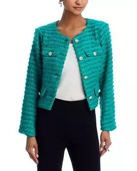 Твидовый блейзер с карманом-клапаном AQUA, зеленый