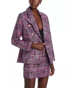 Твидовый блейзер с вырезом AQUA, фиолетовый