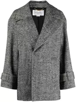 Твидовый бушлат из вирджинской шерсти VICTORIA BECKHAM, черный